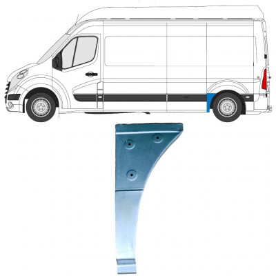 Panel de reparación guardabarros trasero parte delantera para Renault Master 2010- / Izquierda 12849