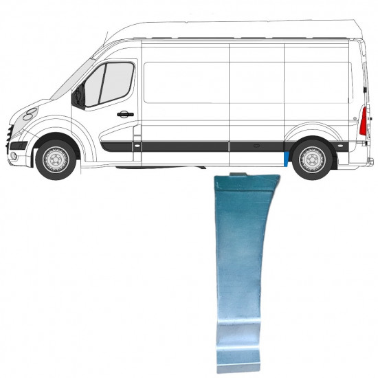 Panel de reparación guardabarros trasero parte delantera para Renault Master 2010- / Izquierda 12847