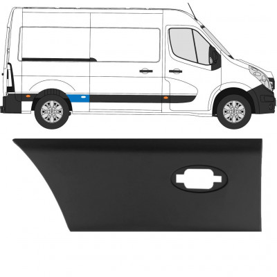 Moldura lateral guardabarros trasero con lámpara para Renault Master 2010- / L2 / Derecho 10930