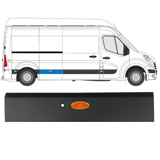 RENAULT MASTER 2010- MOLDURA LATERAL LARGO PDC CON LAMPA / DERECHA