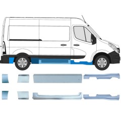Panel de reparación conjunto para Nissan NV400 2010- / Izquierda+Derecha 15723