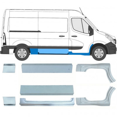 RENAULT MASTER 2010- DISTANCIA ENTRE EJES CORTA PANEL DE REPARACIÓN / KIT / DERECHA + IZQUIERDA