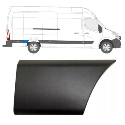 Moldura lateral guardabarros trasero detrás de la rueda para Renault Master 2010- / Derecho 16658