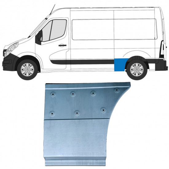 Panel de reparación guardabarros trasero parte delantera para Renault Master 2010- / Izquierda 12845