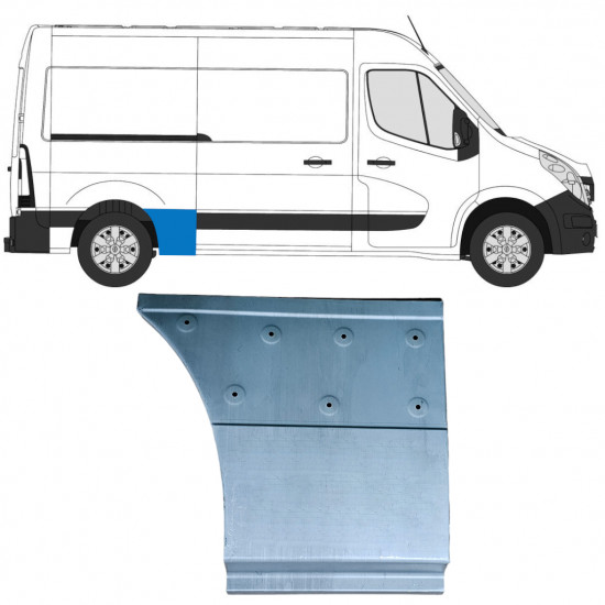 Panel de reparación guardabarros trasero parte delantera para Renault Master 2010- / Derecho 12844