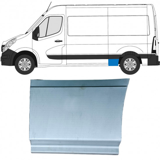 Panel de reparación guardabarros trasero parte inferior delantera para Renault Master 2010- / Izquierda 12843