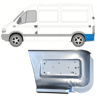 Panel de reparación guardabarros trasero parte inferior detrás de la rueda para Renault Master 1998-2010 / Izquierda 14878