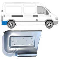 Panel de reparación guardabarros trasero parte inferior detrás de la rueda para Renault Master 1998-2010 / Derecho 14877