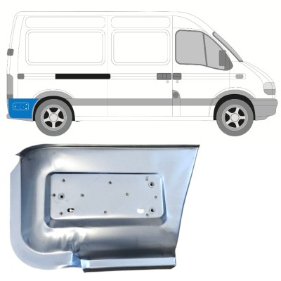 Panel de reparación guardabarros trasero parte inferior detrás de la rueda para Renault Master 1998-2010 / Derecho 14877