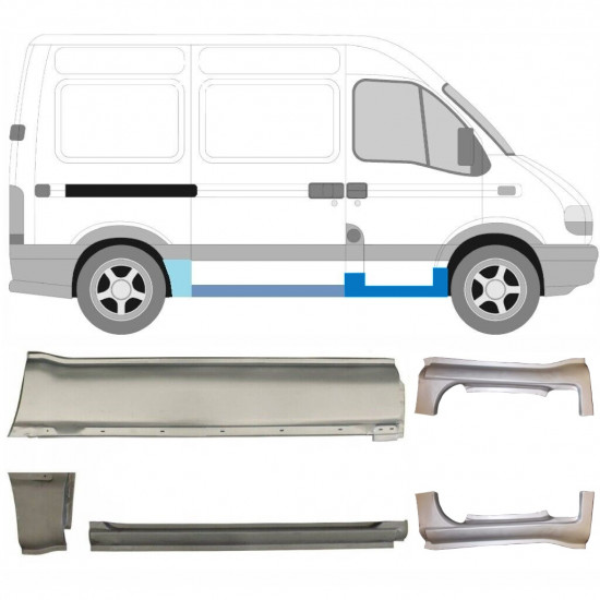 RENAULT MASTER 1998-2010 DISTANCIA ENTRE EJES CORTA PANEL DE REPARACIÓN / KIT / DERECHA + IZQUIERDA