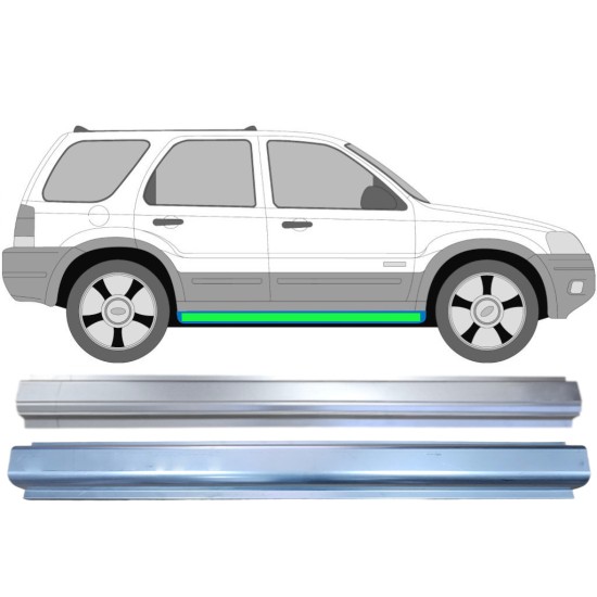 Panel de reparación del umbral + Panel de reparaciónumbral interna para Ford Maverick 2001-2008 / Izquierda = Derecha (simétrico) / Conjunto 14855
