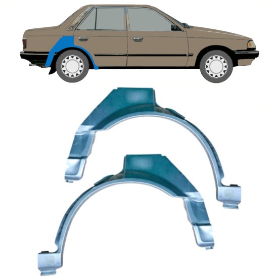 Panel de reparación guardabarros trasero para Mazda 323 BF 1985-1989 / Izquierda / Derecho / Izquierda+Derecha / Conjunto 12958