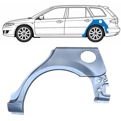 Panel de reparación guardabarros trasero para Mazda 6 GG GY 2002-2007 / Izquierda / COMBI 6134