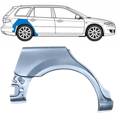 Panel de reparación guardabarros trasero para Mazda 6 GG GY 2002-2007 / Derecho / COMBI 6133