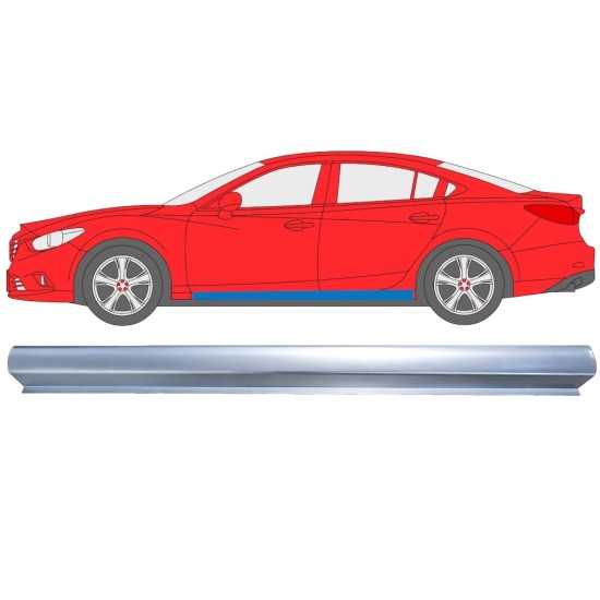 Panel de reparación umbral parte inferior para Mazda 6 2012-2024 / Izquierda 16978