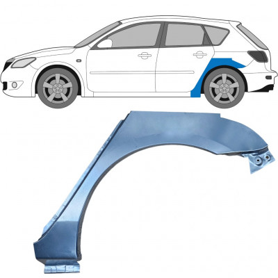 Panel de reparación guardabarros trasero para Mazda 3 BK 2003-2009 / Izquierda 5156