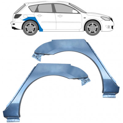 Panel de reparación guardabarros trasero para Mazda 3 BK 2003-2009 / Izquierda+Derecha / Conjunto 10528