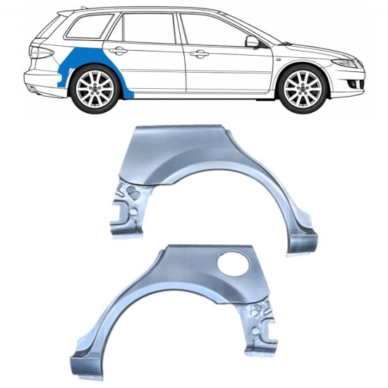 Panel de reparación guardabarros trasero para Mazda 6 GG GY 2002-2007 / Izquierda+Derecha / COMBI / Conjunto 9164