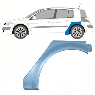 Panel de reparación guardabarros trasero para Renault Megane 2002-2008 / Izquierda 10204