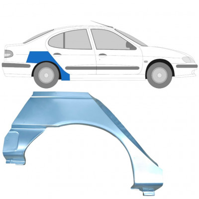 Panel de reparación guardabarros trasero para Renault Megane Classic 1995-2003 / Derecho 6962