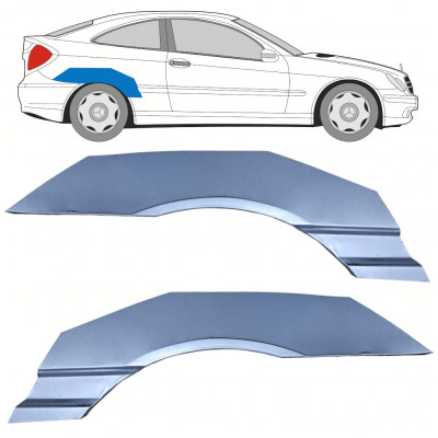 Panel de reparación guardabarros trasero para Mercedes CL203 2000-2008 / Izquierda+Derecha / Conjunto 10592