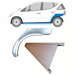 Panel de reparación del umbral + guardabarros trasero para Mercedes A-Class W168 1997-2004 / Izquierda / Conjunto 8722