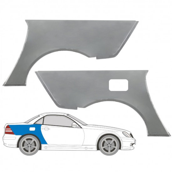 Panel de reparación guardabarros trasero para Mercedes SLK-class 1996-2004 / Izquierda+Derecha / Conjunto 9477