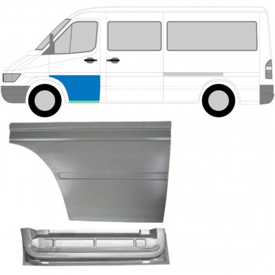 Panel de reparación puerta delantera interna + externa para Mercedes Sprinter 1995-2006 / Izquierda / Conjunto 9154