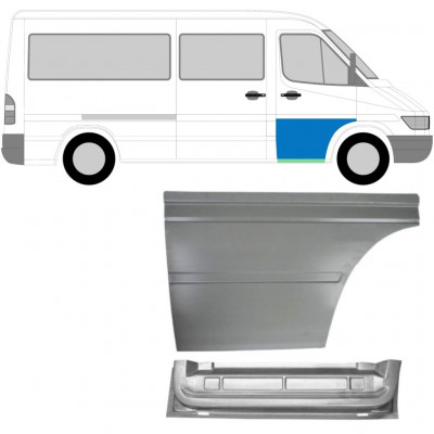 Panel de reparación puerta delantera interna + externa para Mercedes Sprinter 1995-2006 / Derecho / Conjunto 9153