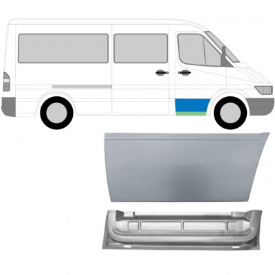 Panel de reparación puerta delantera para Mercedes Sprinter 1995-2006 / Derecho / Conjunto 10563