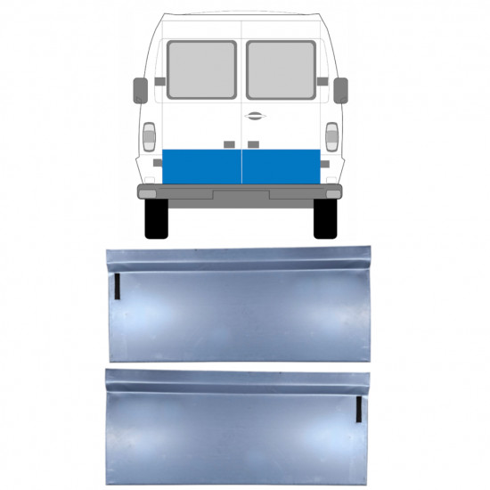 Panel de reparación puerta trasera externa para Mercedes T1 1977-1996  / Izquierda+Derecha / Conjunto 9565