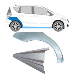 Panel de reparación del umbral + guardabarros trasero para Mercedes A-Class W169 2004-2012 / Derecho / Conjunto 11314