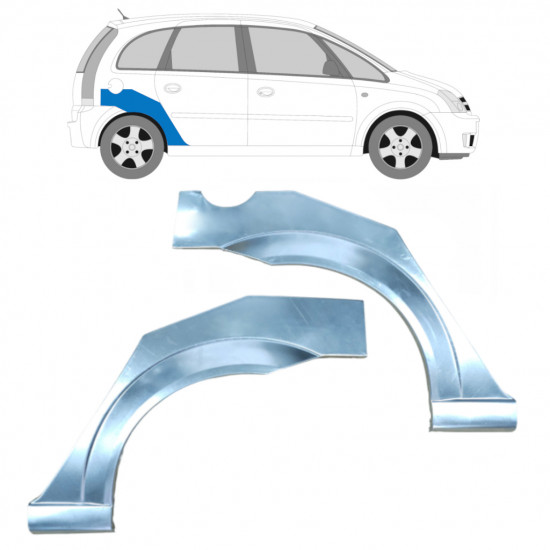 Panel de reparación guardabarros trasero para Opel Meriva 2003-2010 / Izquierda+Derecha / Conjunto 9254