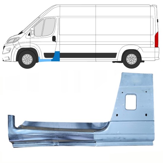 Panel de reparación pilar + Panel de reparación del umbral para Opel Movano 2021-2026 / Izquierda 16472