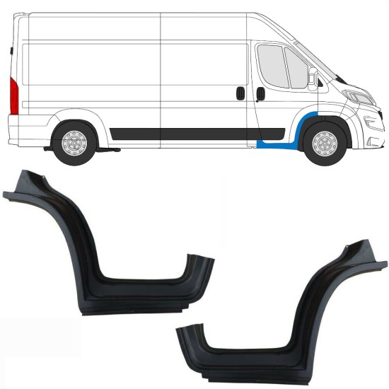 Panel de reparación guardabarros delantero con parte de umbral para Opel Movano 2021-2026 / Izquierda+Derecha 16411
