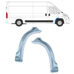 Panel de reparación guardabarros delantero para Opel Movano 2021-2026 / Izquierda+Derecha 16400