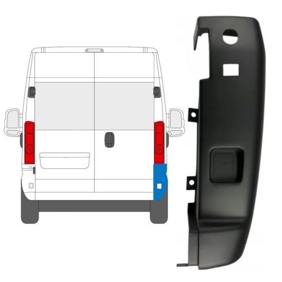 Esquina parachoques trasero 180 grados para Opel Movano 2021-2026 / Derecho 15799