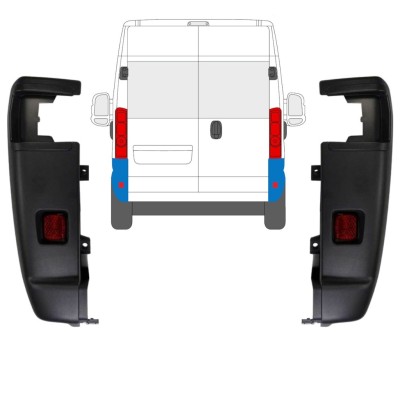 Esquina parachoques trasero 270 grados para Opel Movano 2021-2026 / Izquierda+Derecha / Conjunto 15797