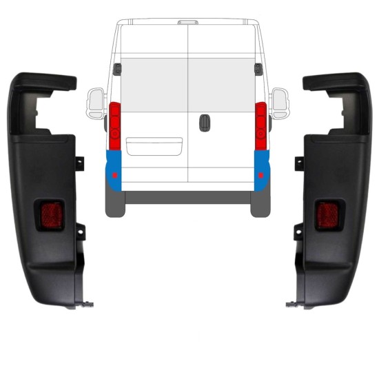 Esquina parachoques trasero 270 grados para Opel Movano 2021-2026 / Izquierda+Derecha / Conjunto 15797