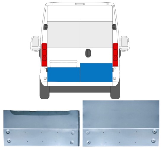 Panel de reparación puerta trasera para Opel Movano 2021-2026 / Izquierda+Derecha 16516