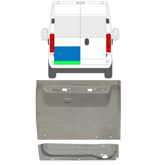 Panel de reparación puerta trasera para Opel Movano 2021-2026 / Izquierda 16508