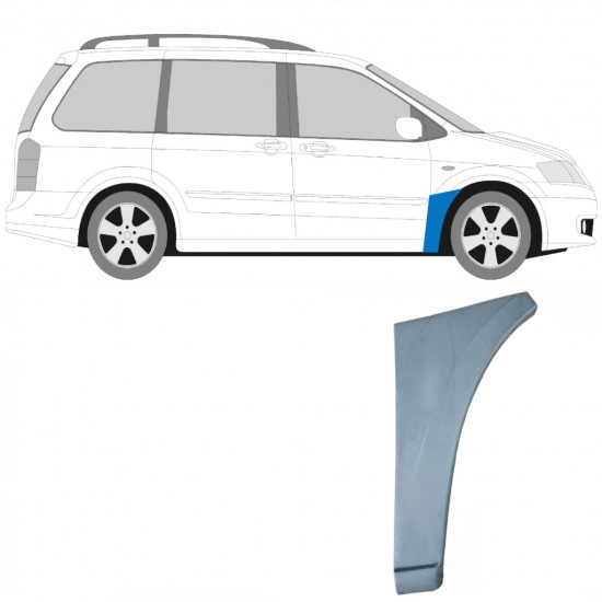 Panel de reparación guardabarros delantero para Mazda MPV 1999-2006 / Derecho 8845