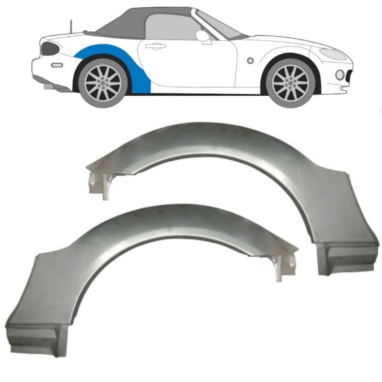 Panel de reparación guardabarros trasero para Mazda MX-5 2005-2015 / Izquierda+Derecha / Conjunto 16145