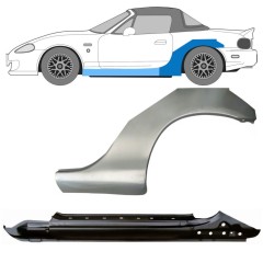 Umbral completo + Panel de reparación guardabarros trasero para Mazda MX-5 1998-2005 NB / Izquierda / Conjunto 11146