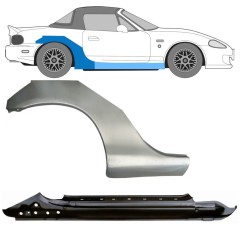 Umbral completo + Panel de reparación guardabarros trasero para Mazda MX-5 1998-2005 NB / Derecho / Conjunto 11145