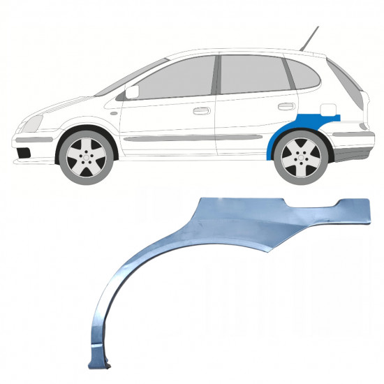 NISSAN ALMERA TINO 2000-2006 PANEL DE REPARACIÓN DEL ALERÓN TRASERO / IZQUIERDA