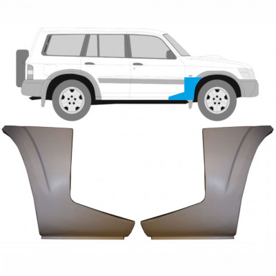 Panel de reparación guardabarros delantero parte inferior para Nissan Patrol 1997-2009 / Izquierda+Derecha / Conjunto 9625