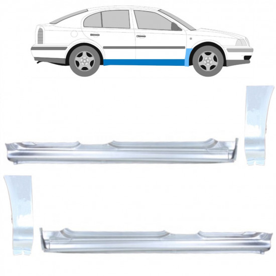 SKODA OCTAVIA 1996-2010 PANEL DE REPARACIÓN DEL ALERÓN DELANTERO + PANEL DE REPARACIÓN DEL UMBRAL / IZQUIERDA + DERECHA