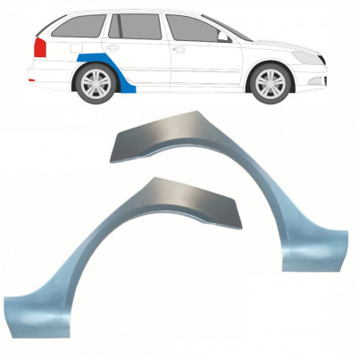 Panel de reparación guardabarros trasero para Skoda Octavia 2004-2013 / Izquierda+Derecha / Conjunto 10187