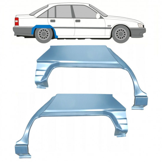 Panel de reparación guardabarros trasero para Opel Omega A 1986-1993 / Izquierda+Derecha / Conjunto 9803